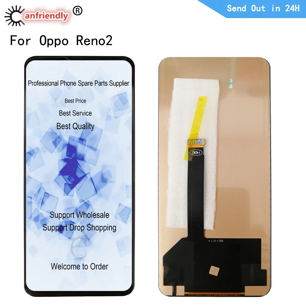 

6.5" AMOLED LCD For OPPO Reno2 2019 PCKM70 PCKT00 PCKM00 CPH1907 LCD Display+Touch Panel Screen Digitizer With Frame Assembly