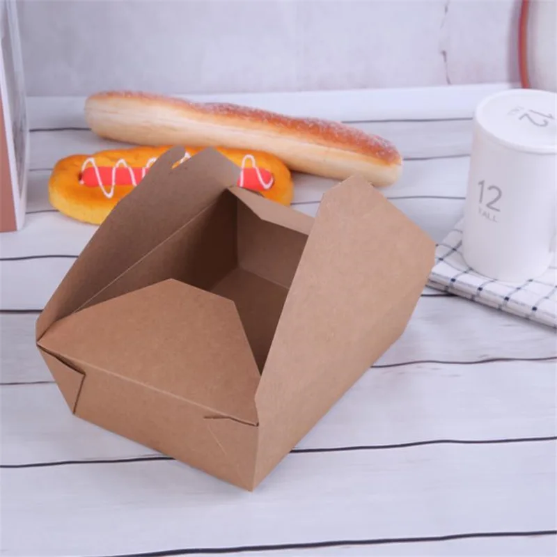 50 шт./лот толстый квадратный одноразовый Ланч-бокс пищевая упаковка пустая