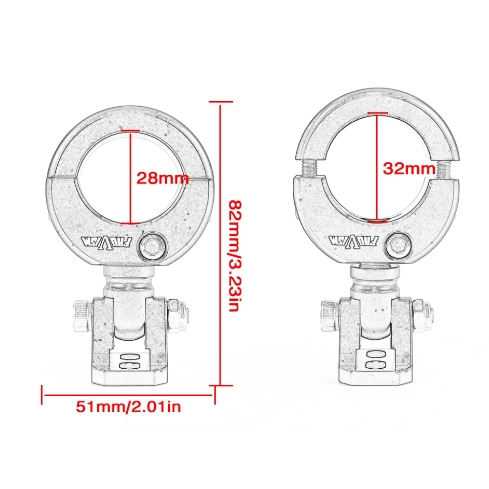 

Motorcycle Spot Light Bracket Fog Driving Spot Light Holder Clamp Mount for 28-32mm Crash Bar