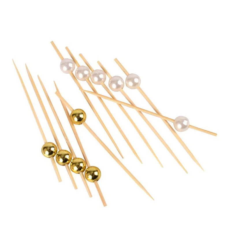 

100PC Disposable Party Tableware Bamboo Forks Wedding Supplies Buffet Fruit Desserts Sticks Cupcake Toppers Cocktail Picks