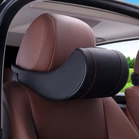pu leather car neck pillow memory cotton neck headrest cushion pad auto seat support car styling universal accessories supplies