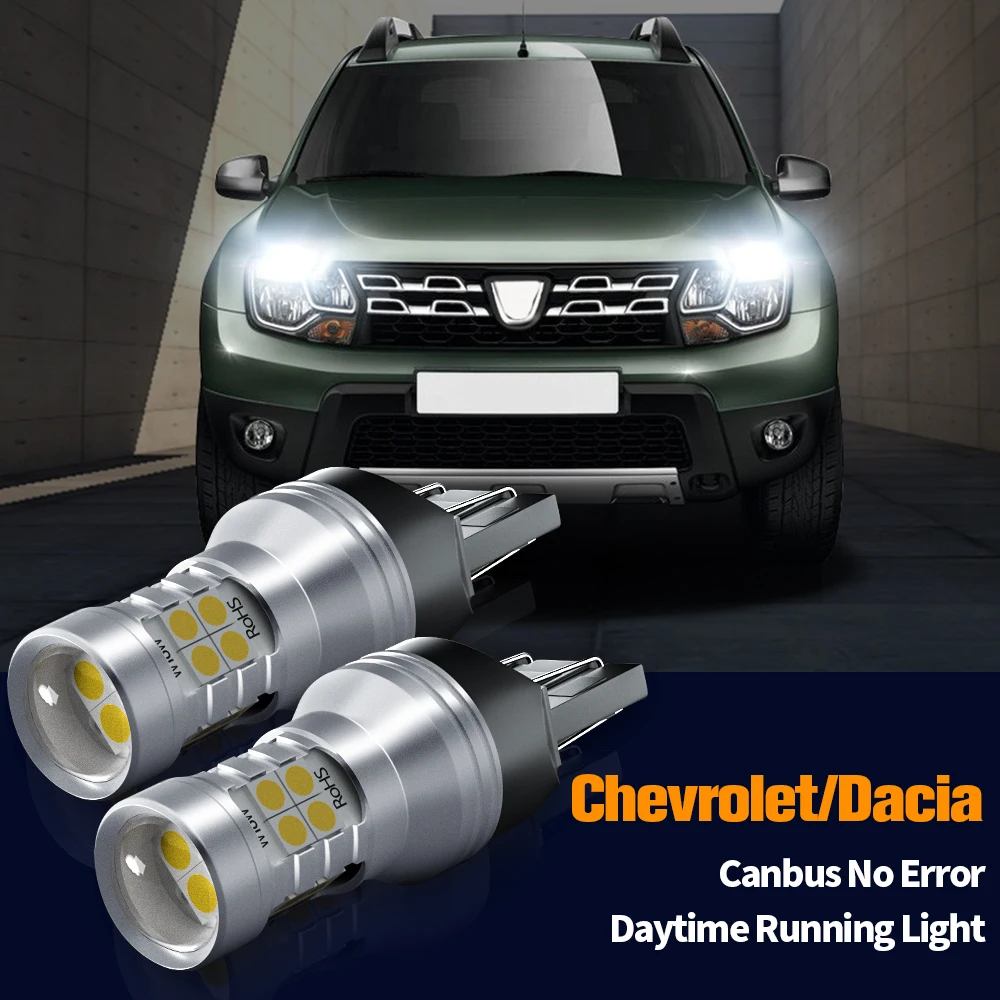 

2pcs LED Daytime Running Light DRL Bulb Lamp Canbus W21/5W 7443 T20 For Chevrolet Malibu Trax Dacia Duster Logan 2 Sandero