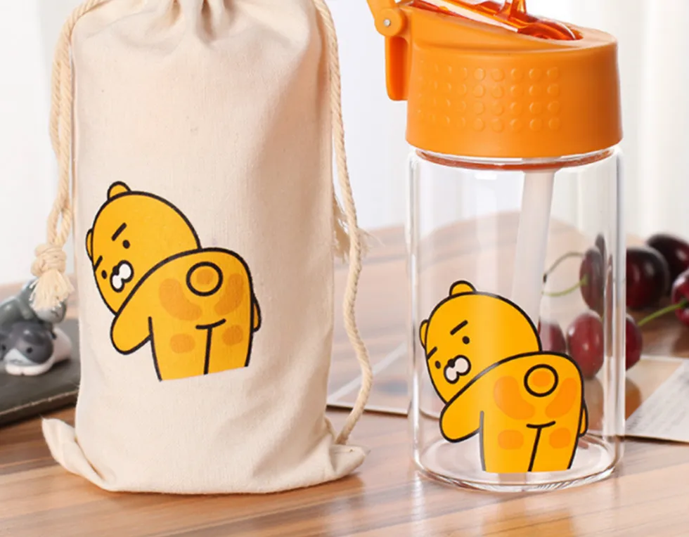 

Hot Water Bottle with Straw drink bottle cover drinking bottles water bottles cute juice cup with straw 300ml/500ml