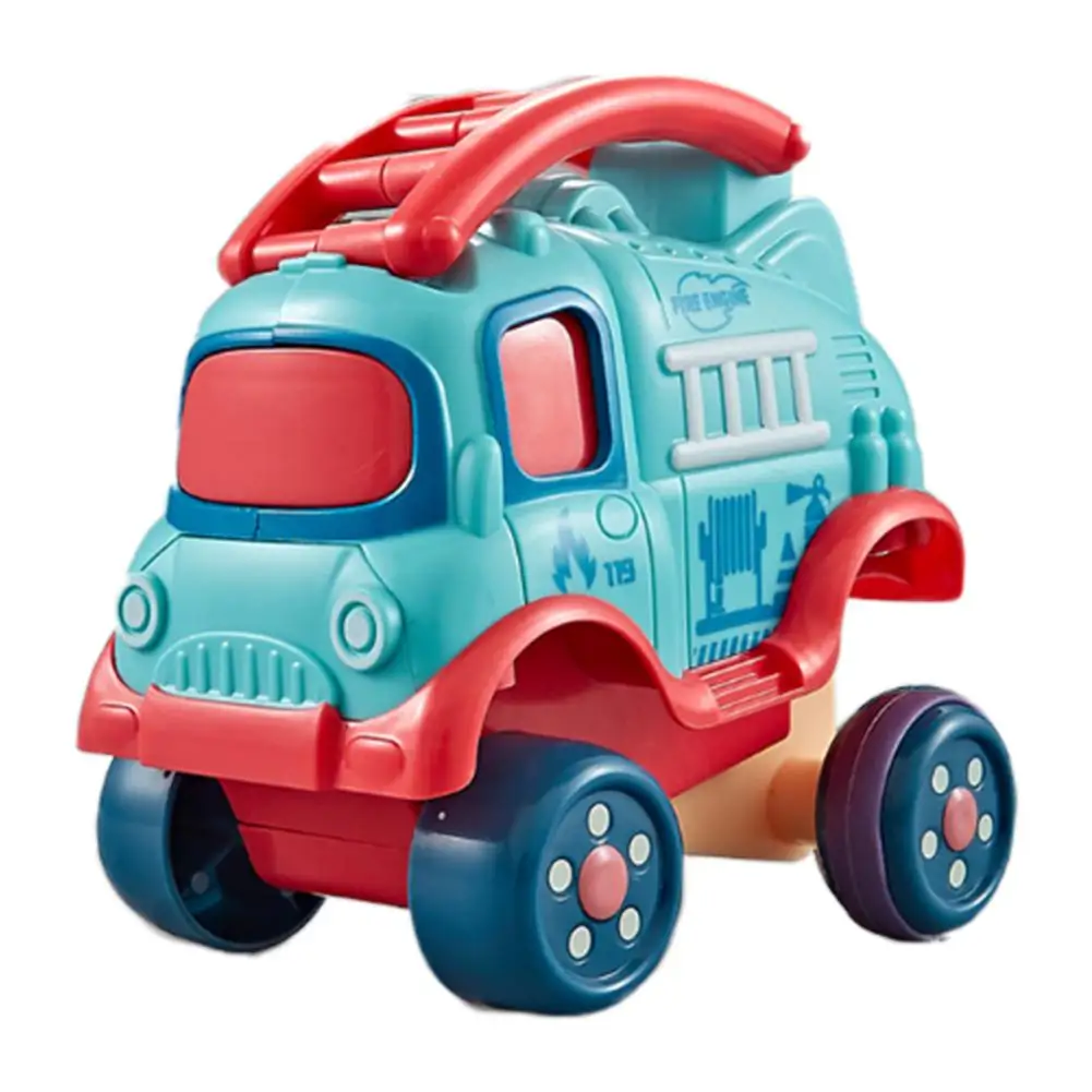 

Newest Cute Fun Inertia Fire Truck Four-wheel Drive Swing Bigfoot Strange Boy Back Pull Rotating Pull Back Toy Car