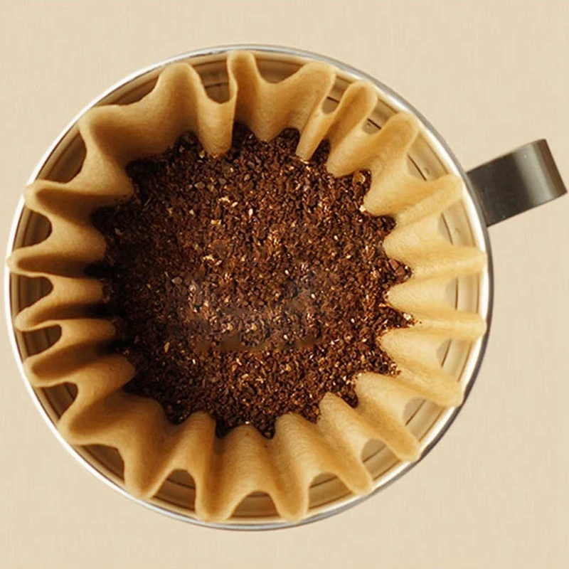 

100 Packs Coffee Filter Paper Basket Coffee Filter Paper, Unbleached Coffee Filter Paper Flower 1-2 Cups