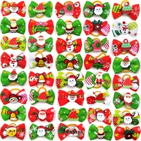 10 pcs christmas dog hair bows dog topknot multicoloured bows pet puppy hair bows bright flower peals pet grooming products