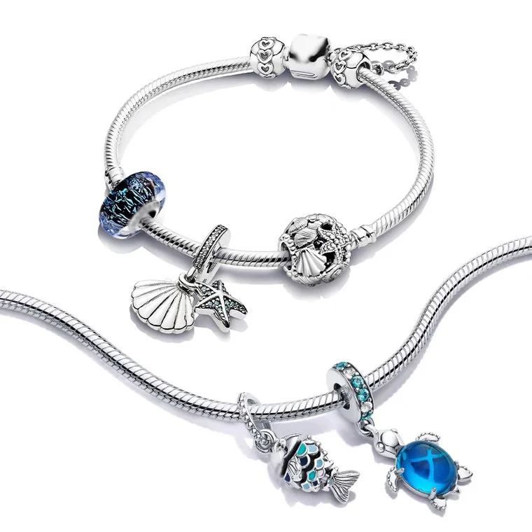 Новая океанская серии 925 стерлингового серебра ювелирные изделия синий весы