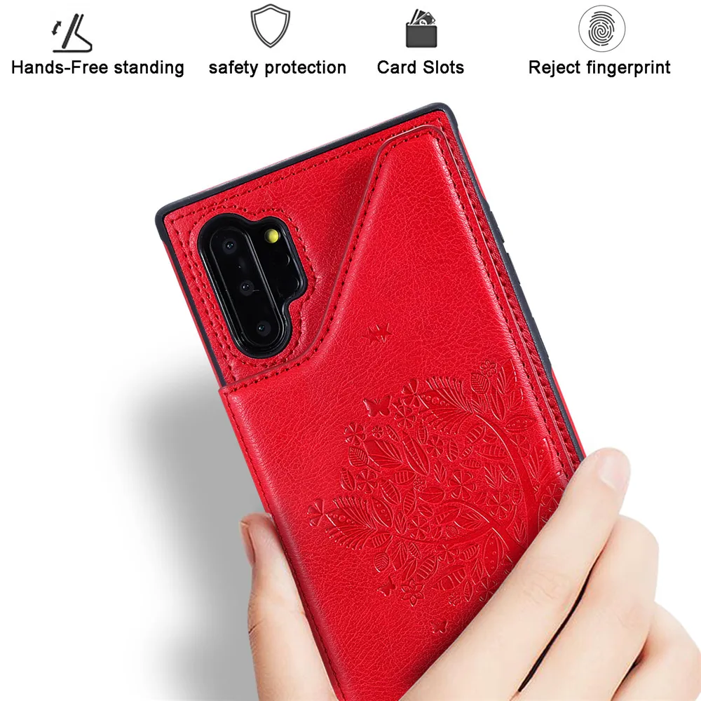 For Samsung Galaxy Note10+ 5G S10 S9 S8 Plus Case Leather Flip Wallet Card Cover S10E Note 10 9 8 Fundas | Мобильные телефоны и