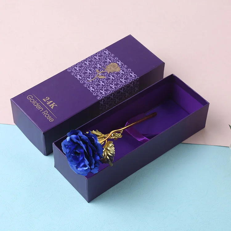 gold and box 24K Позолоченные романтические золотые розы подарок на день Святого Валентина подарок для влюбленных подарок на день рождения романтическая Золотая Роза для домашнего декора вечерние принадлежности - Цвет: gold and box