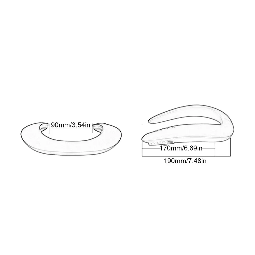

5D Stereo Wireless U-shaped Speaker 1200mah Battery Waterproof Hanging Neck Microphone Wireless Audio