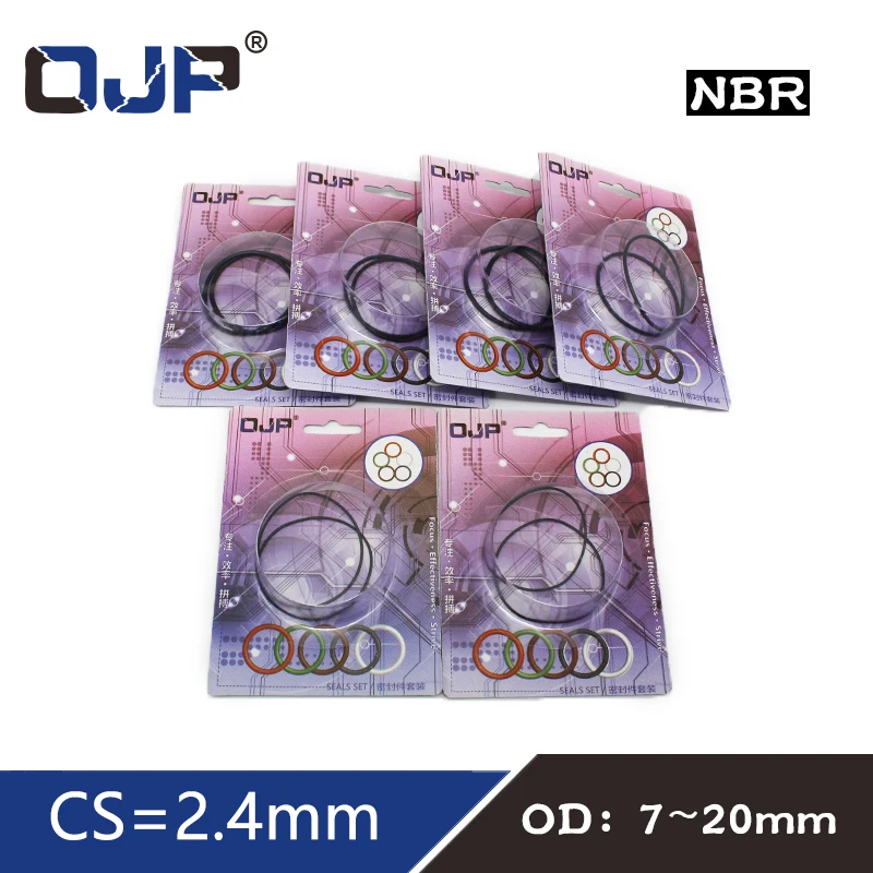 

O-ring Waterproof NBR seal O ring Boxed nitrile rubber Gask thickness CS 2.4mm OD7/8/9/10/11/12/13/14/15/16/17/18/19/20mm