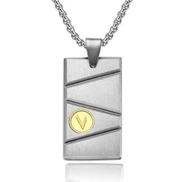 yoiumit 2020 new stainless steel carved groove full sand two color pendant necklace jewelry hip hop necklace mens luxury gift