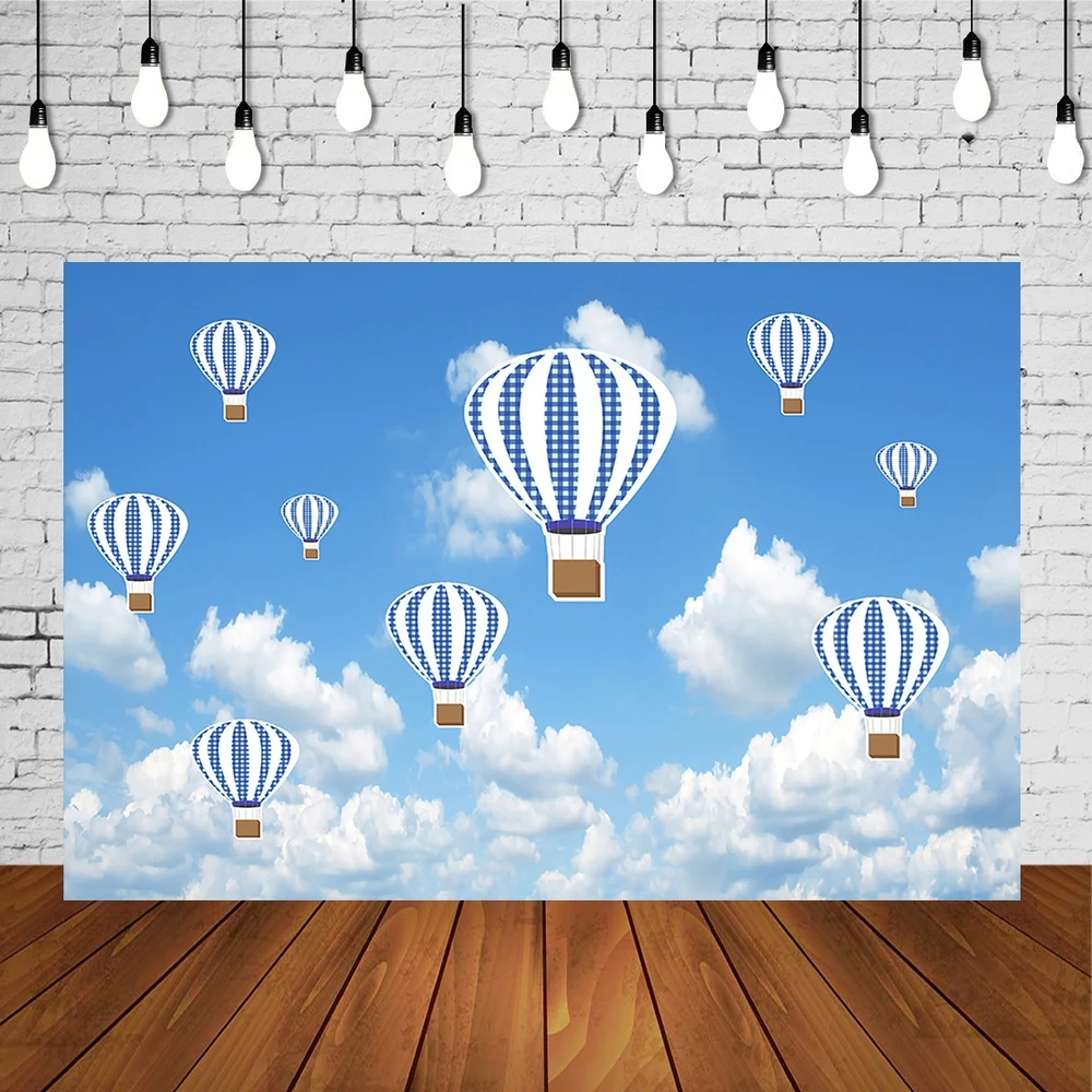 Приключения тематическая вечеринка на день рождения фон синий горячий воздух