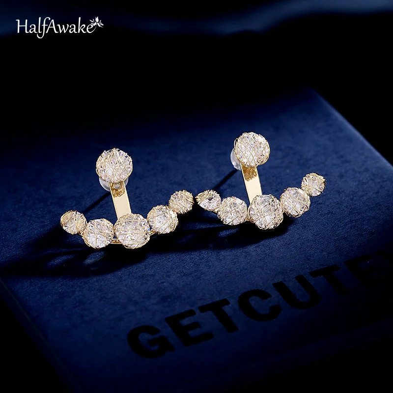 

Серебряные игольчатые корейские простые модные геометрические серьги s925 светильник Роскошные элегантные серьги из циркония, женские серь...