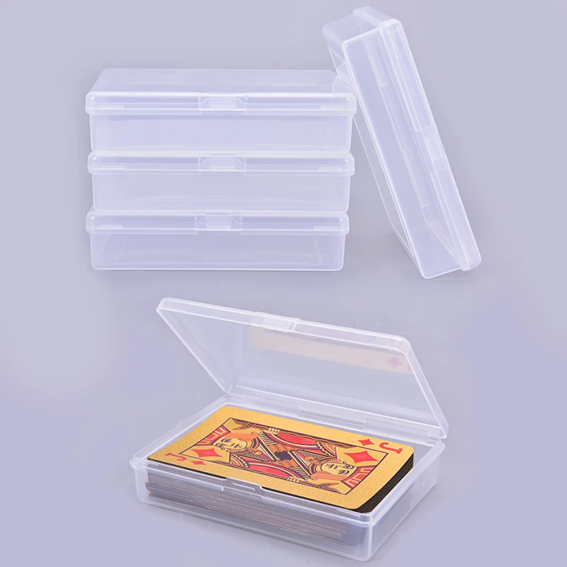 

New Transparent 4pcs 10*7cm plastic boxes playing cards container PP storage case packing poker game card box for Board games