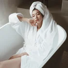 Мягкие махровые банные халаты женские 100% хлопковый халат пара ночная рубашка, одежда для сна, халат-кимоно для мягкий интимное женское белье для домашней носки