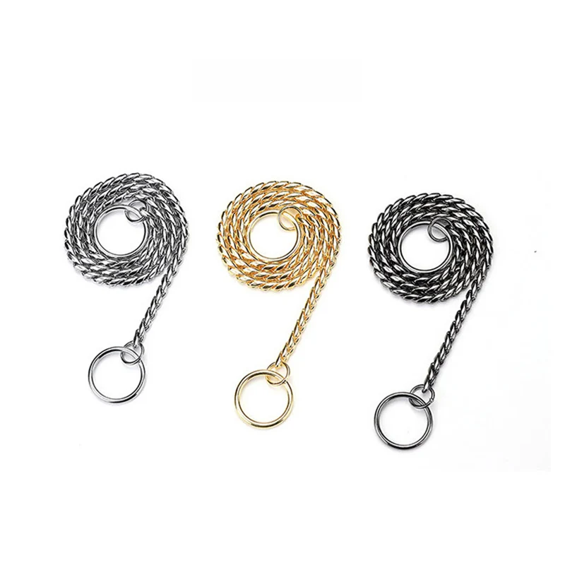 Металлические медные Нескользящие цепи для собак цепочка дрессировки змеи