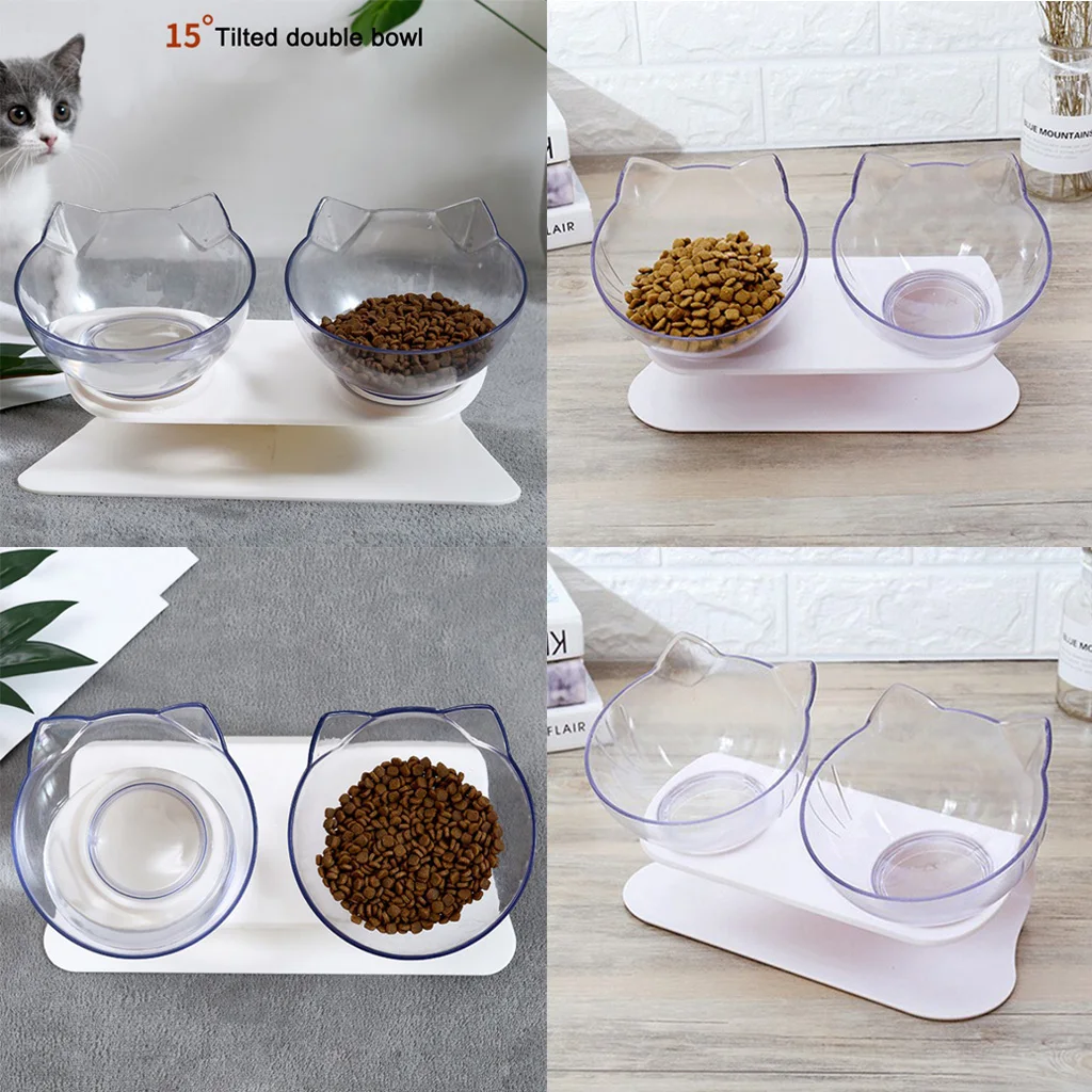 Pet Tilted Feeding Bowl Food With Neck Pain Raised Feeder Elevated Stand For Dogs And Cats Дом и сад