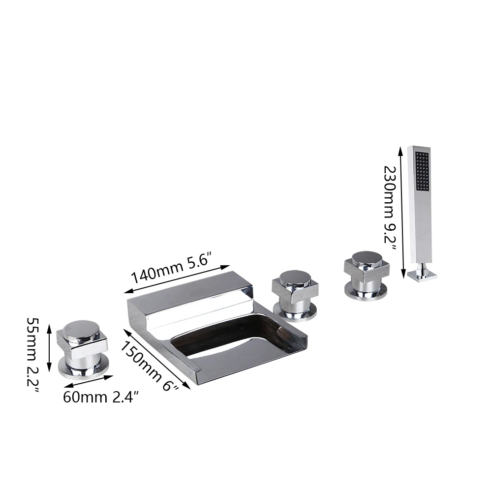 Набор для душа KEMAIDI 5 шт. набор с водопадом и тремя ручками хромированная отделка |