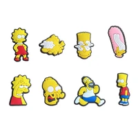 homer bart lisa 8pcs cartoon animation shoe charms accessories decorations pvc croc jibz buckle for kids party xmas gifts
