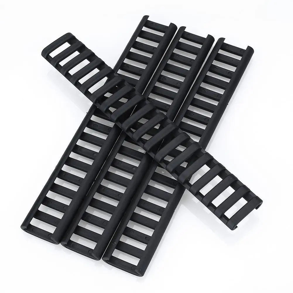 

4pcs 18 Slots Ladder Rail Cover Plastic Fish Bone Airsoft Rifle Handguard Protector Rubber Picatinny Rail Covers Gun Accessories