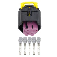 5 pin air flow meter plug car fuel gasoline pump plug black purple plastic connector socket with terminal dj7052 1 5 21 5p