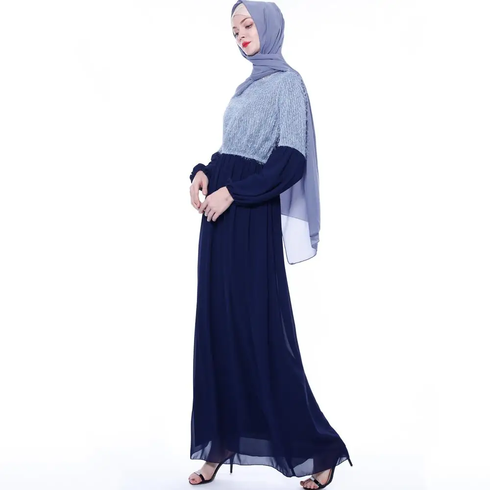 Элегантное платье dubai abaya джилбаба мусульманский Для Женщин Платье макси с