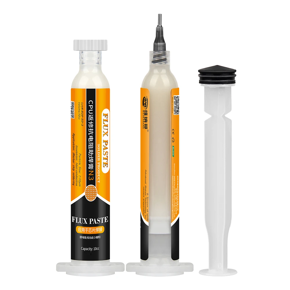 

Lead-free Solder Paste Flux 10CC Syringe Advanced No-Clean Welding Flux Grease for PCB BGA SMD Soldering Repair Paste