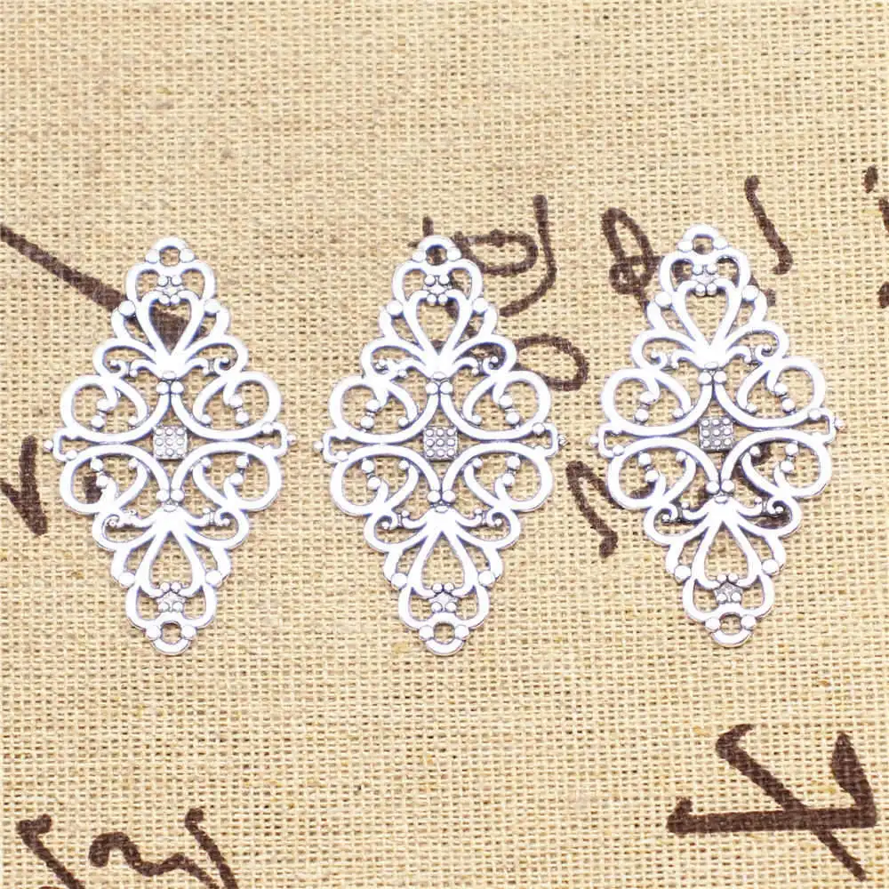 

Подвеска для ювелирных изделий, 5 шт., соединительный элемент в виде цветка, античное серебро, 41x25 мм