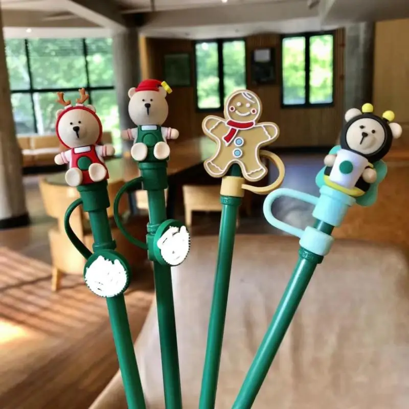 

Creative Reusable Silicone Straw Plug Splash Proof Drinking Dust Cap Dust-proof Straw Tips Cover Cup Accessory Kitchen Tool