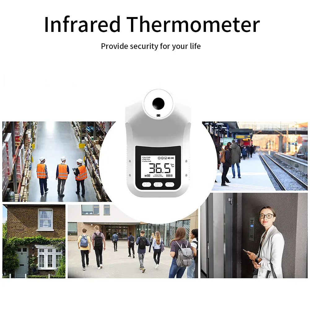 

Smart Inteligente Wall Mounted Infrared Thermometer Non-Contact Temperature Measurement K3 Pro Forehead Hands Free Thermometer