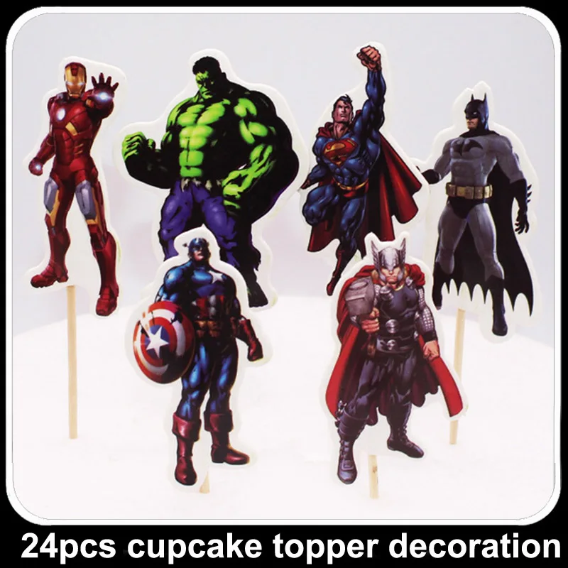 24 шт. Дисней Винни Монстр университет Человек-Паук День рождения ребенка душ кекс