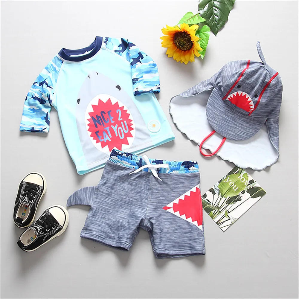 Детский раздельный купальник Rashguard с длинным рукавом купальники принтом для