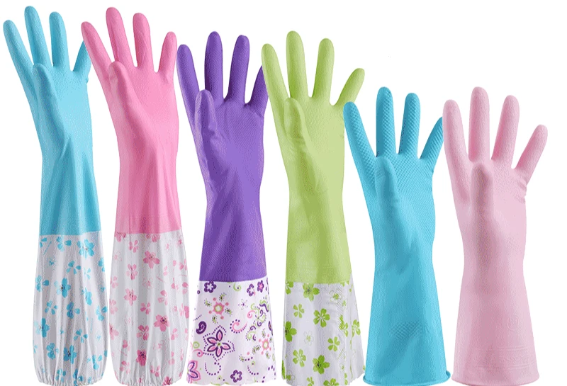 Бытовые перчатки резиновые латексные кухонные тонкие бытовые водонепроницаемые