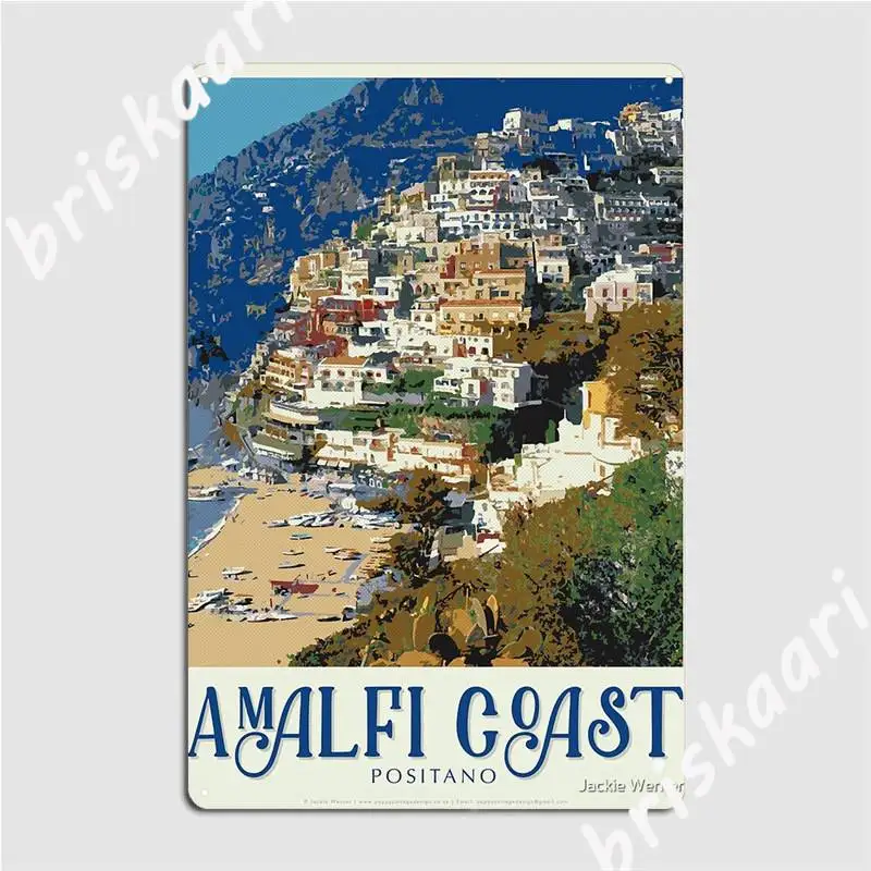 

Amalfi Positano Travel Poster Metal Signs Club pub Garage Retro Tin sign Posters