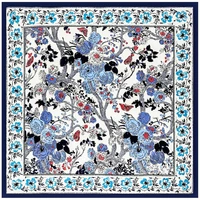 130cm plum flower big handkerchief for ladies luxury brand scarf twill 100 silk scarf square scarves women kerchief shawlecharp