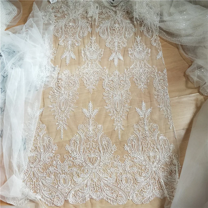 Кружевная ткань цвета слоновой кости в европейском стиле! Новинка 2019