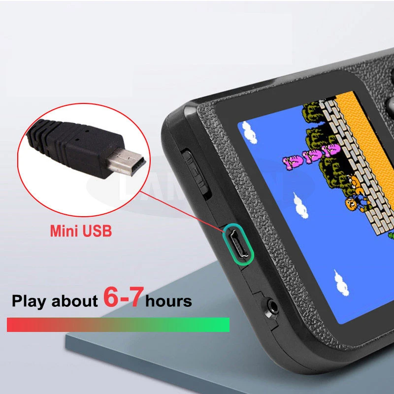 Перезаряжаемая мини портативная игровая консоль Hd 3,0-дюймовый экран ретро-игра мини-портативный плеер для игр для детей Встроенная игра 168/400