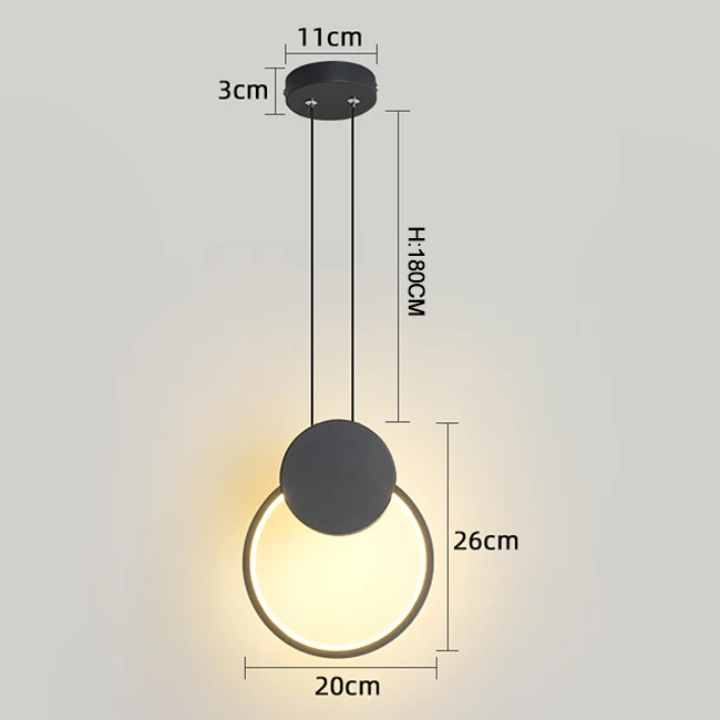 Round Black Новинка белая/черная светодиодная люстра алюминиевый корпус 90-260 в современные светодиодные подвесные люстры светильники - Цвет абажура: Round Black
