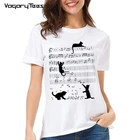 Оригинальная футболка VagaryTees с изображением музыкальных нот, кошек, подарков, кошек, влюбленных, котят, черного кота, футболка с принтом, модная женская футболка, повседневные топы, футболки