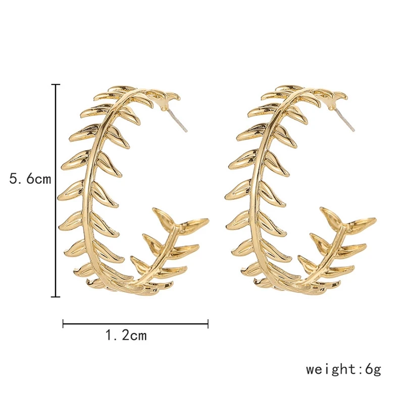 

Simple C-shaped Golden Wheat Ears Leaves Wreath Earrings Fashion Trend Girls Earrings Temperament Earrings Jewelry