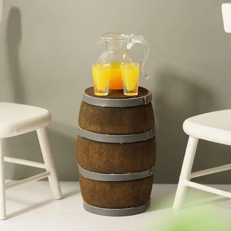 

Miniature Food Scene Model House Accessories Mini Wine Barrel O8R8