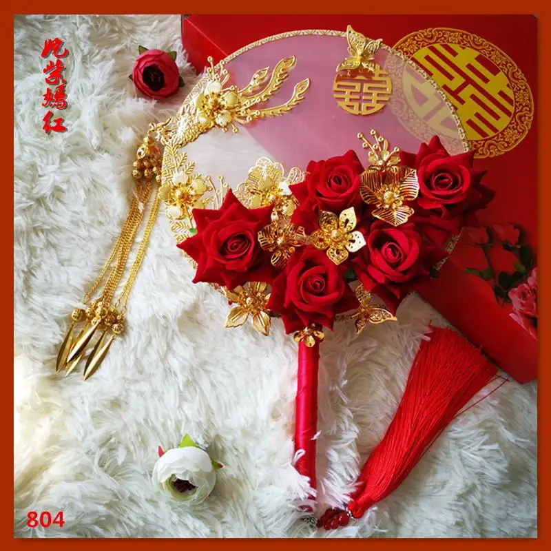 

Decor Set Round China silk /Flower/Fan For Birthday Wedding Party Decoration Gift