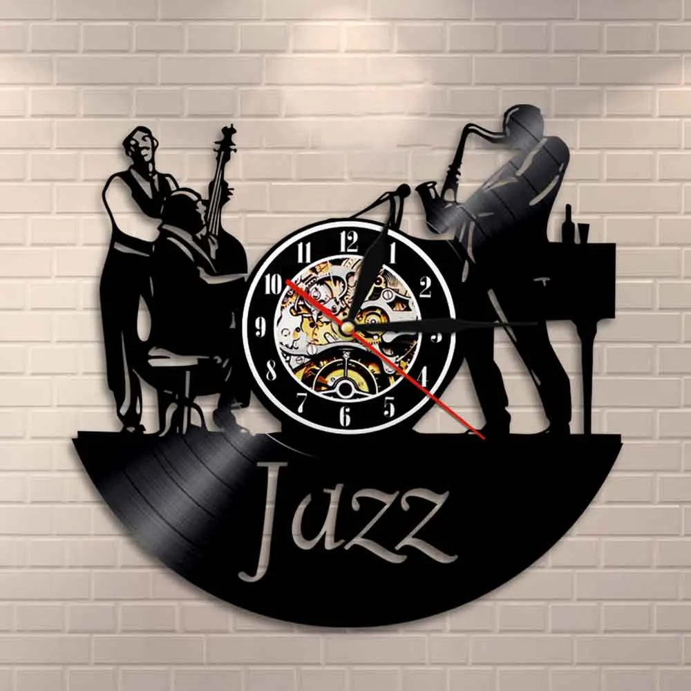 Настенные часы Jazz Band с виниловой пластиной классический джазовый музыкальный