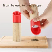 wooden handheld spice mill pepper grinder herb grinder seasoning containers bottles for spice bbq tools kitchen device sets
