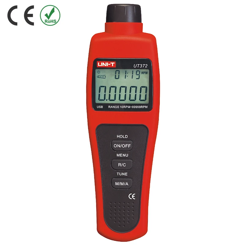 Цифровой тахометр Бесконтактный с ЖК дисплеем и USB интерфейсом 10 об/мин 99999 ОБ/мин
