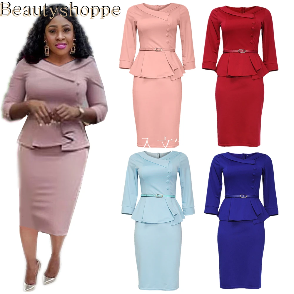 Женский комплект одежды в африканском стиле офисное платье макси размера плюс