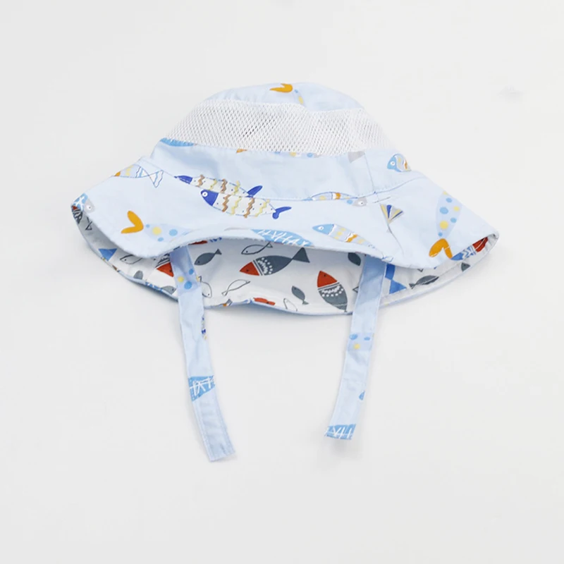 

Summer Hat Boy Girl Sun Beach Bucket Hat Wide Brim String Cap UV Protection Outdoor Accessory For Baby Toddlers Swimming