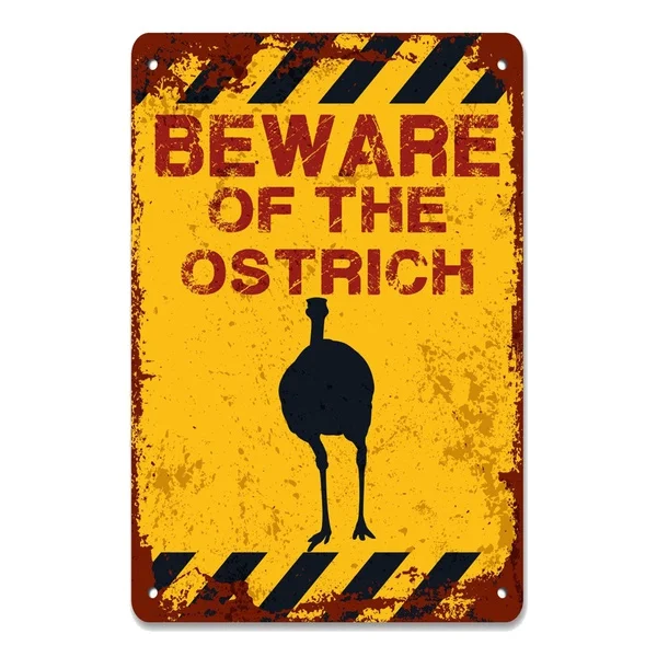 

Beware of the Ostrich Funny Sign Vintage Retro Tin Sign Metal Sign Decor for Garage Home Bar Pub Store Shop Hotel Man Cave Club