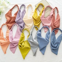 2021 new headscarf macaron elastic band elastic wild hairband female triangle scarf spring and summer accessories